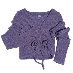 Wild Fable Juniors Ruched Crop Size S Gray Y2K Whimsical BOHO Cottagecore Hippie